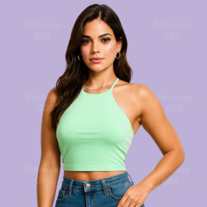 Crop Top Halter Espalda Cruzada 2100