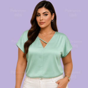 Blusa manga enteriza escote V 2081