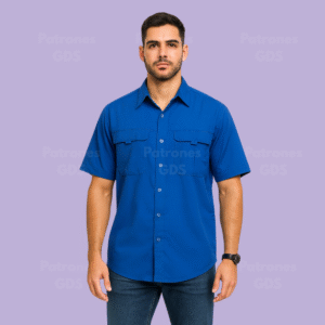 Camisa para hombre tipo columbia manga corta - 7074