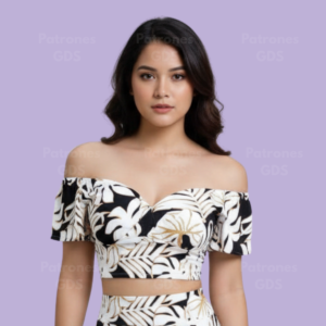 Blusa crop top escote corazón - 2027