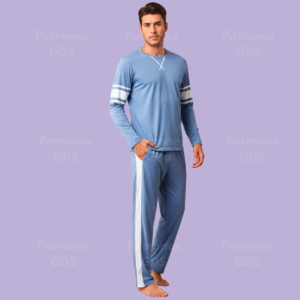 Patrón de Conjunto sudadera y pantalón decorado - 8086