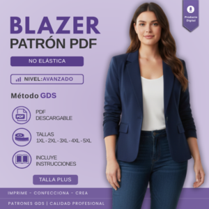 Blazer cuello sastre Talla Plus - 1032