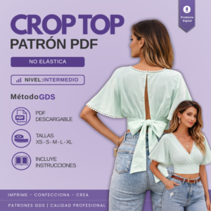 Crop top manga mariposa - 2157